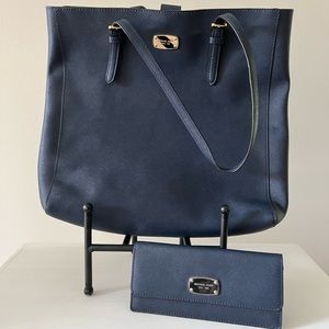 Michael Kors Handbag and Wallet (Navy)